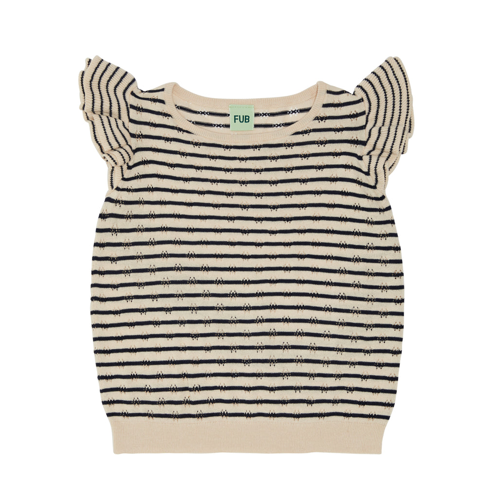 Organic Striped Pointelle Blouse